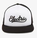 ELECTRIC CURSIVE PANEL TRUCKER HAT - BLACK/WHITE