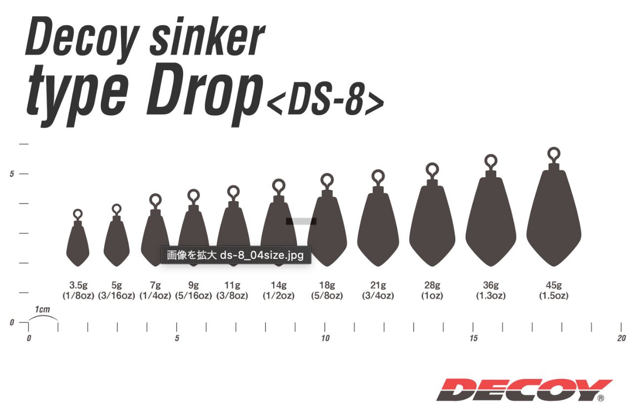 DECOY 　タイプドロップ DS-8 3.5g~14g