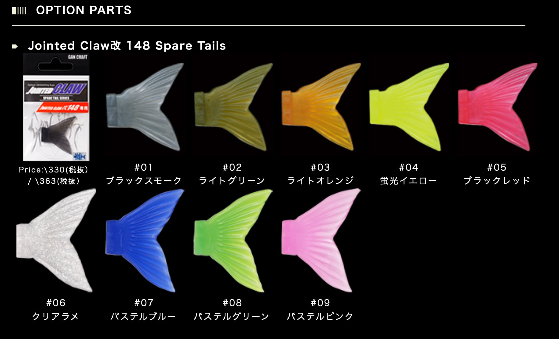 GANCRAFT Jointed Claw改 148用 Spare Tails